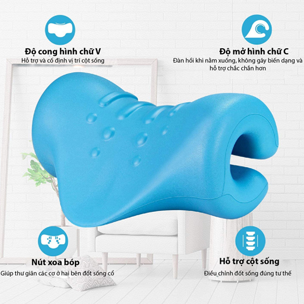 Gối massage cổ vai gáy công thái học giúp giảm đau và thư giãn