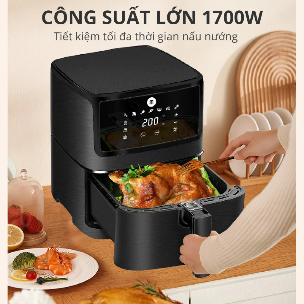 Nồi chiên không dầu 9L (5.5L) điện tử Mishio MK284 - Hàng chính hãng