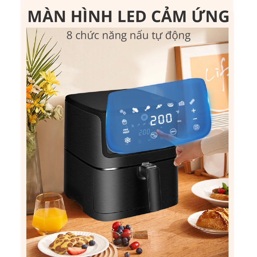 Nồi chiên không dầu 9L (5.5L) điện tử Mishio MK284 - Hàng chính hãng