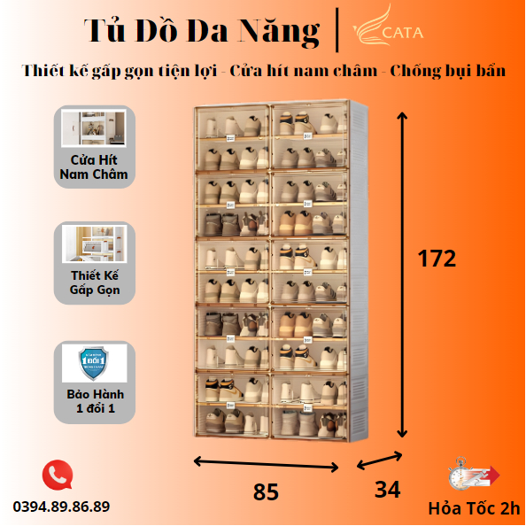 Tủ Nhựa Đựng Giày, Tủ Giày Dép Thông Minh - Tiện Lợi - Cửa Hút Nam Châm - Kệ Để Đồ Đa Năng Gấp Gọn 40 Đôi Bảo Hành 2 Năm