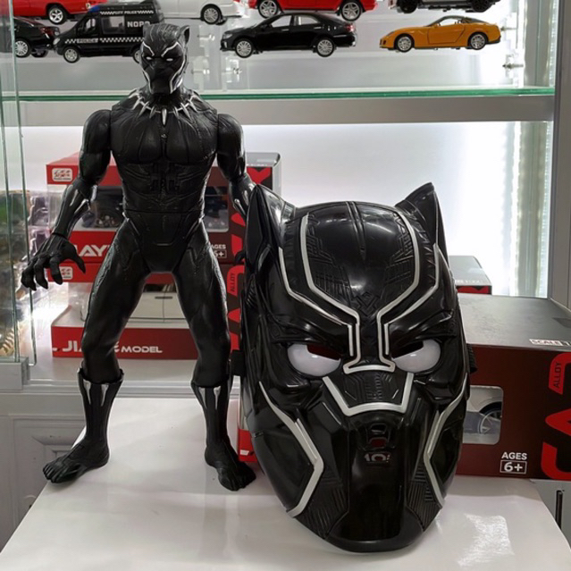 Combo Siêu anh hùng Black Panther Kèm Mặt nạ Siêu ngầu có đèn và nhạc
