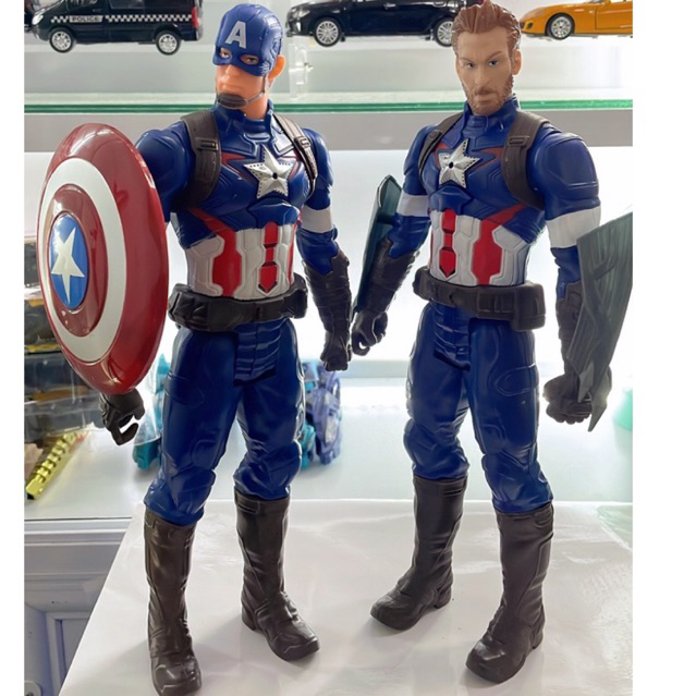 Mô hình Captain Khiên Và Captain Wakanda Lộ Mặt siêu ngầu, có đèn và nhạc, khớp cử động linh hoạt