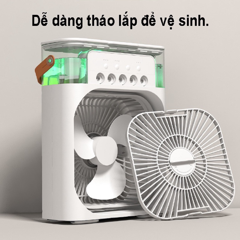 Quạt Điều Hoà Không Khí Có Khay Chưa Đá - Quạt hơi nước để bàn 3 chế độ phun sương làm mát