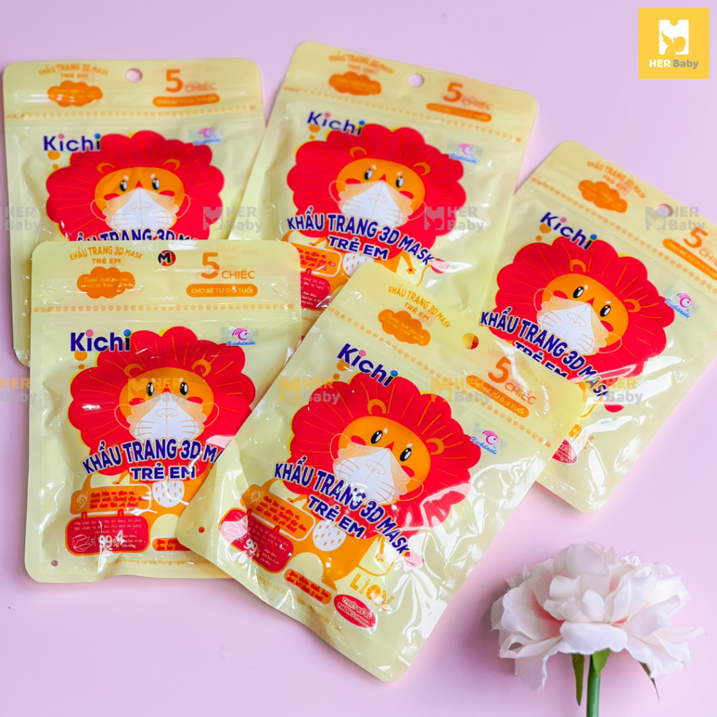 Khẩu trang Kichilachi cho bé yêu - set 3 cái
