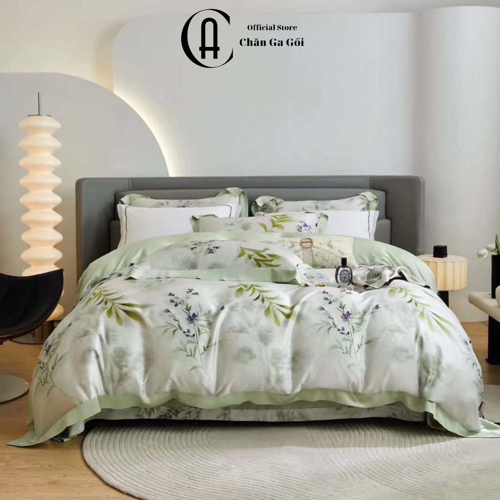 Bộ Chăn Ga Gối 100% Lụa Tencel Đủ Kích Thước Giường , Drap Mền Siêu Mát CA Bedding Decor