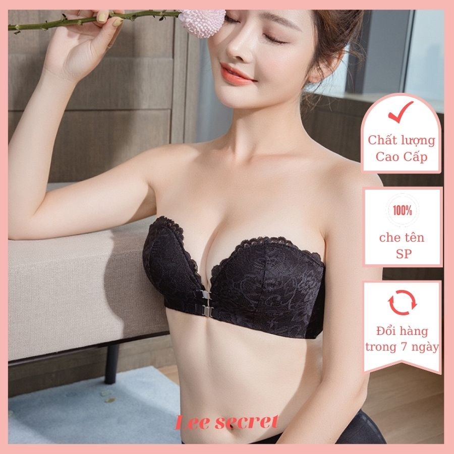 Áo Cúp Ngực Không Dây Không Gọng Cài Trước, Áo Lót Ren Nâng Ngực Siêu Chống Tuột ,Tạo Khe Sexy Quyến Rũ LST31