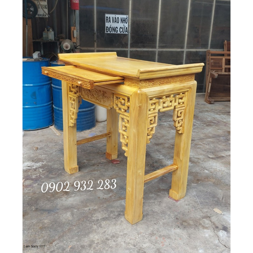 Bàn thờ gia tiên,bàn thờ phật, bàn thờ 1 tầng, bàn thờ 2 tầng - bàn thờ phật mẫu triện sen BT02