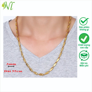 Dây chuyền titian xoắn vàng không đen dị ứng xài nước tốt