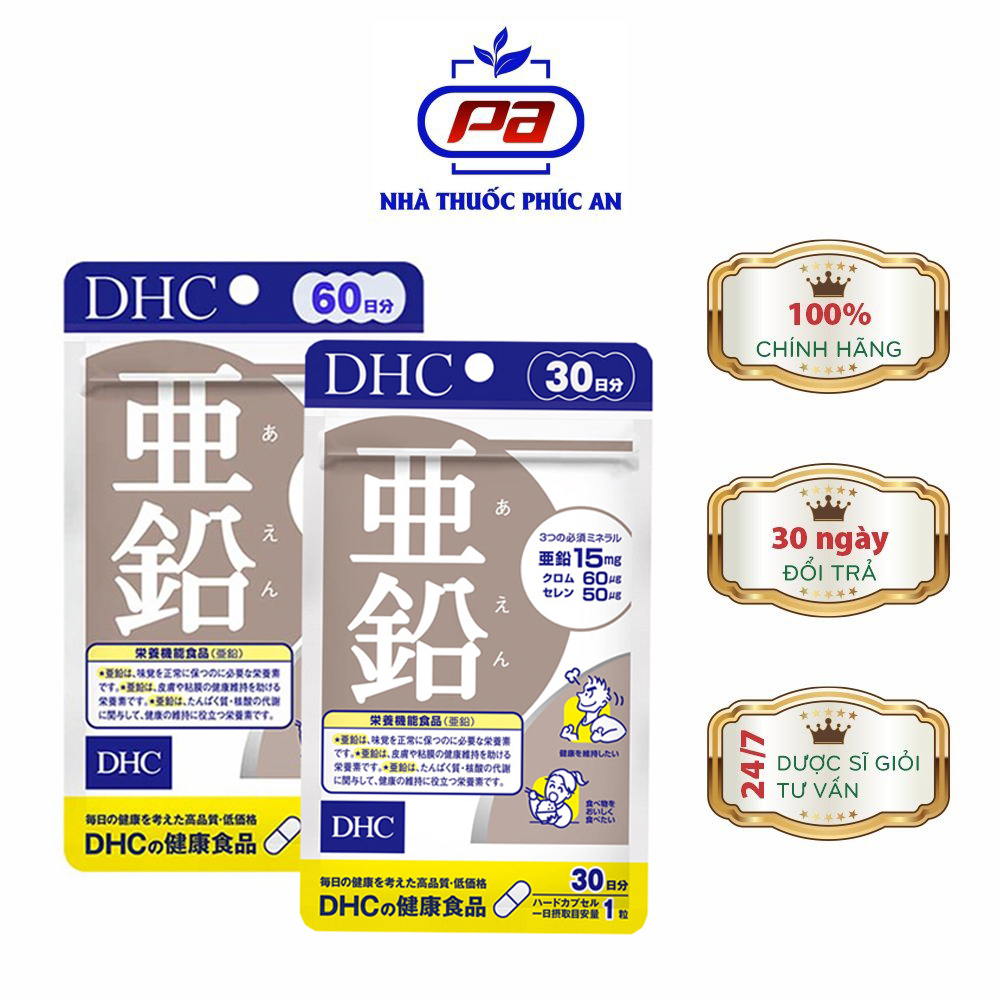 Viên uống bổ sung kẽm DHC ZinC giúp bổ mắt, ngăn rụng tóc, ngăn ngừa mụn