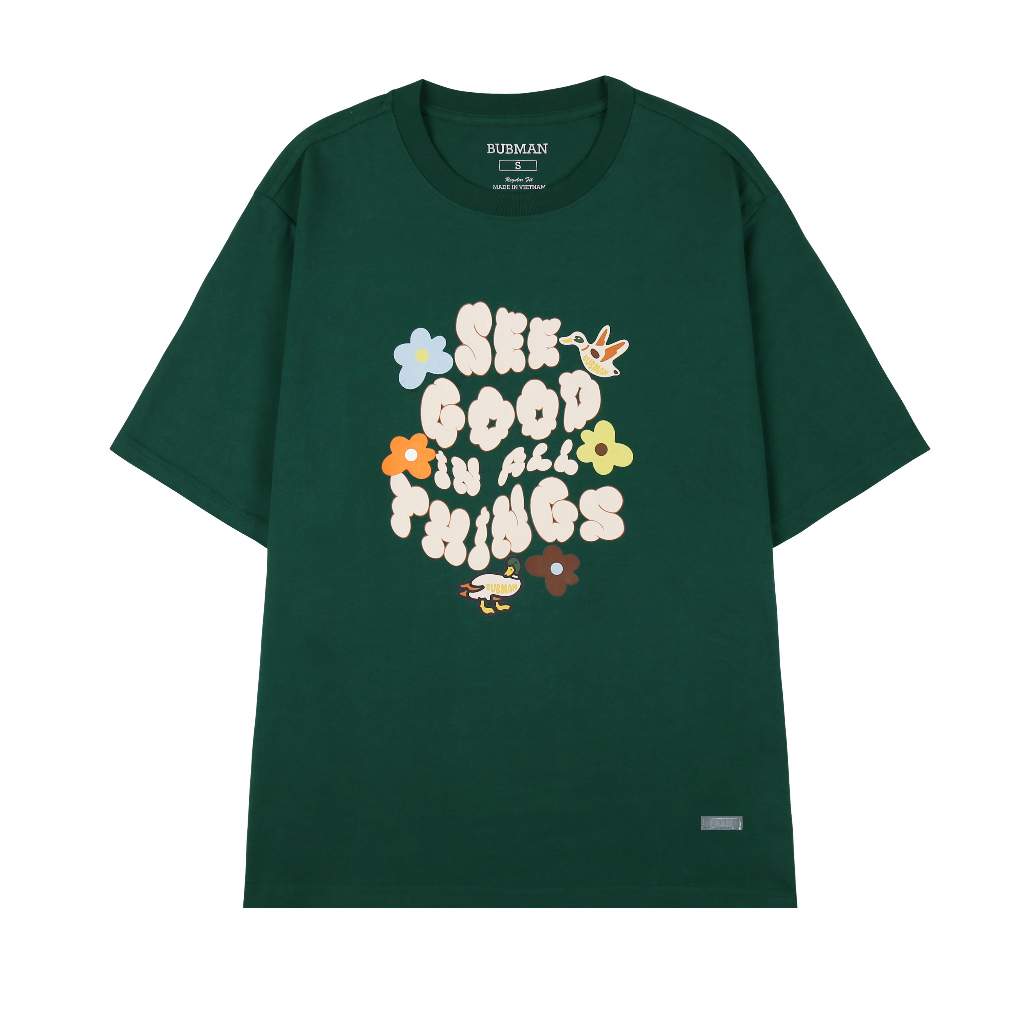 Áo thun tay lỡ FLOWY phông Unisex nam nữ Cotton oversize form rộng BUBMAN OS 007