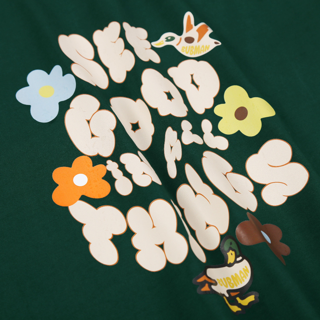 Áo thun tay lỡ FLOWY phông Unisex nam nữ Cotton oversize form rộng BUBMAN OS 007