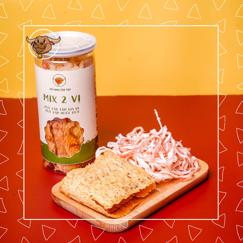 MỰC MIX 2 VỊ 300g ( Mực cán xé sợi + Mực hấp nước dừa)