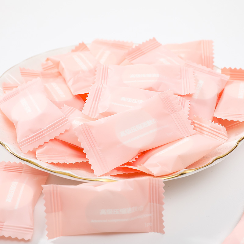 Set 100 viên khăn mặt vải nén Hàn Quốc, dạng viên kẹo dùng 1 lần