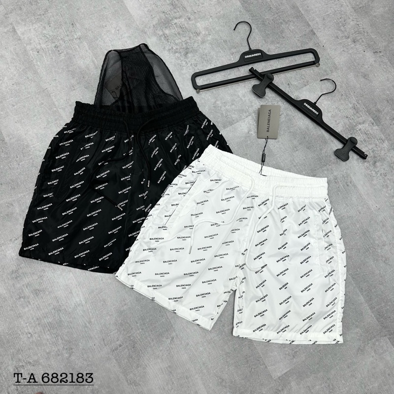 quần short gió 2 màu hoạ tiết logo chữ in siêu đẹp