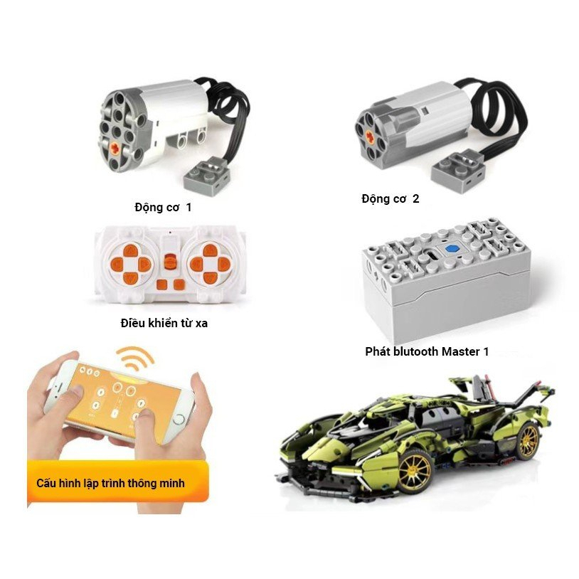 Động cơ xe dành cho mô hình LEGO Nathashop Lamborrghini Sían, Bugatti Divo, Lamborghi V12