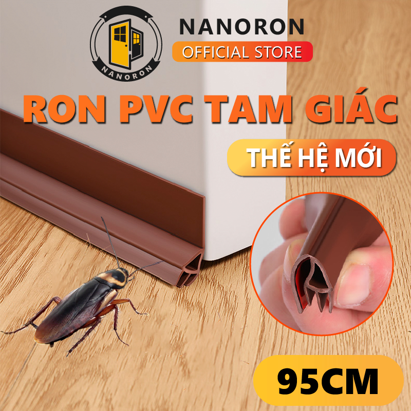 Miếng chặn cửa pvc tam giác đa năng NANORON Thanh nẹp chắn khe hở dán chân cửa, chống bụi, chống côn trùng RPVC
