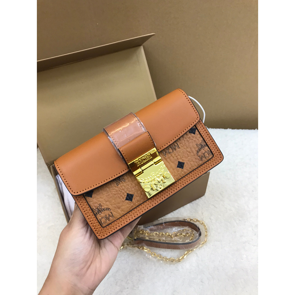 Túi MCM Nắp Nâu Size 20cm Full Box