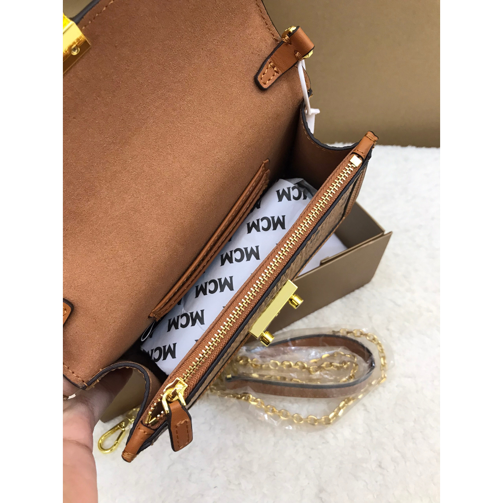 Túi MCM Nắp Nâu Size 20cm Full Box