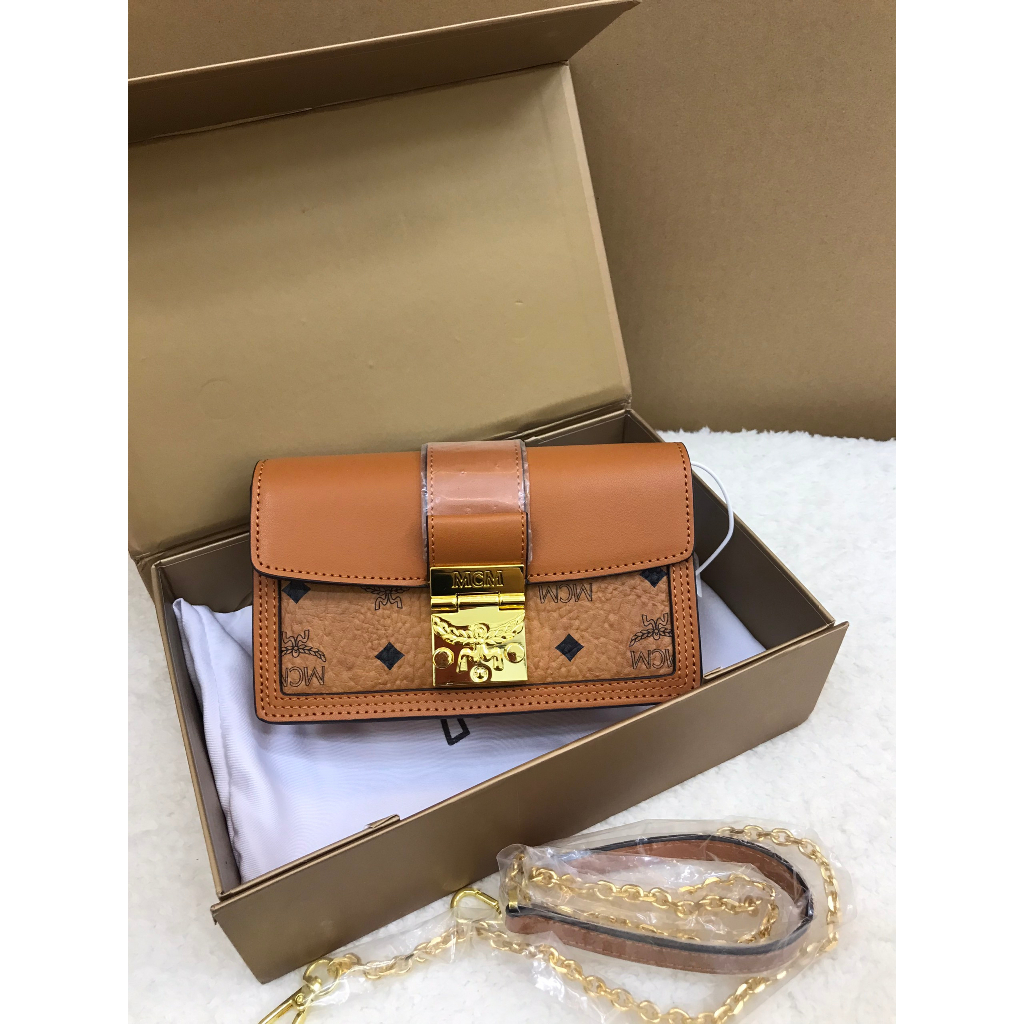 Túi MCM Nắp Nâu Size 20cm Full Box