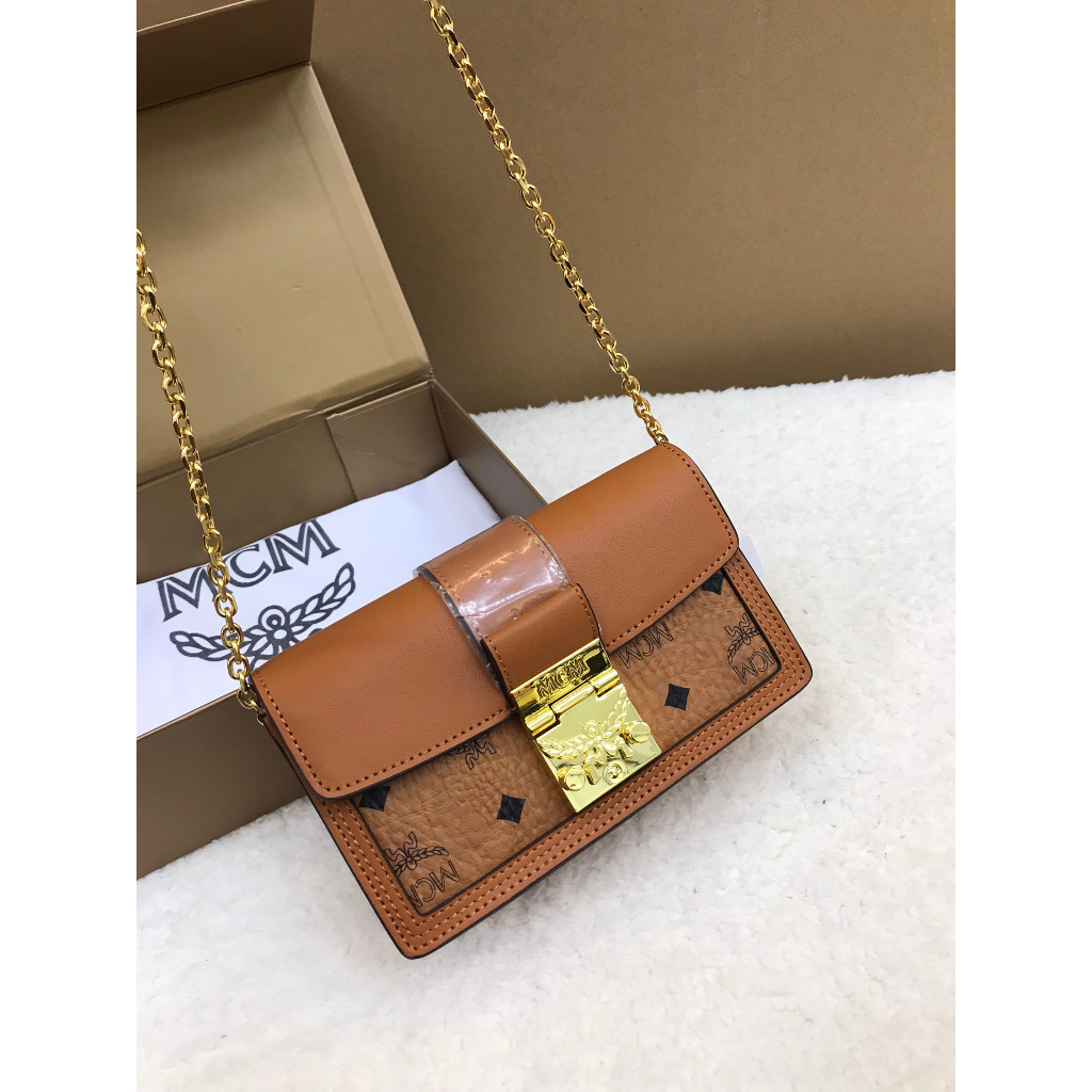 Túi MCM Nắp Nâu Size 20cm Full Box