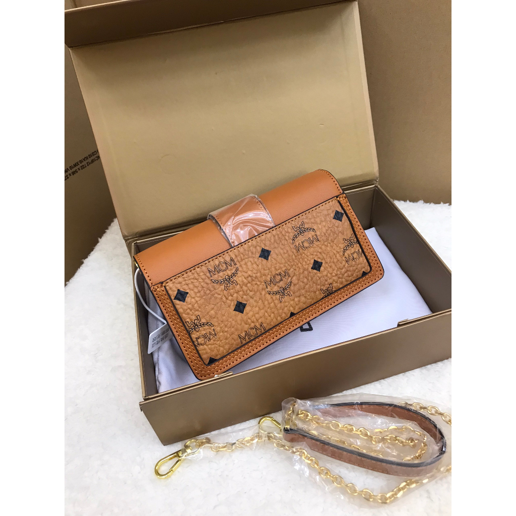 Túi MCM Nắp Nâu Size 20cm Full Box