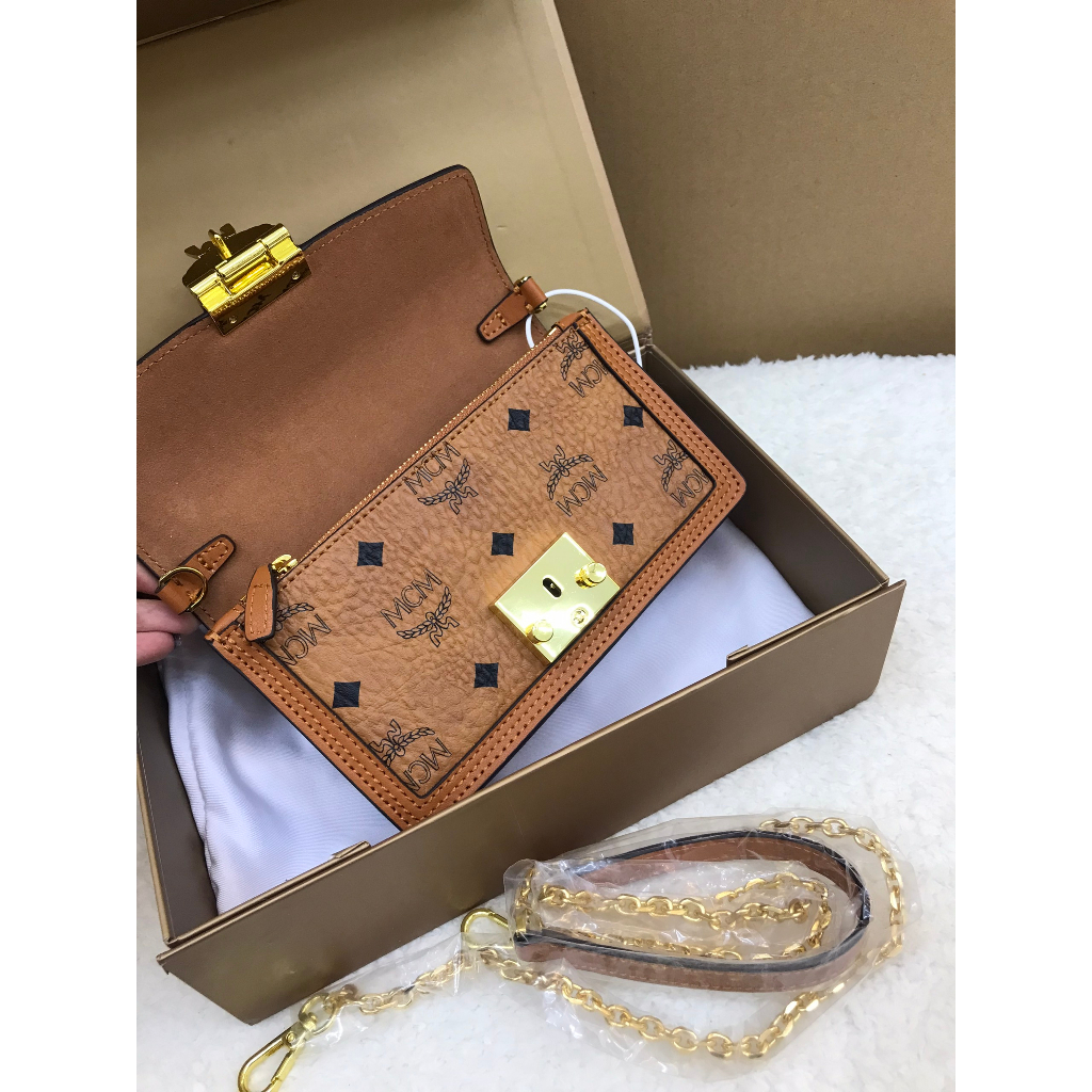 Túi MCM Nắp Nâu Size 20cm Full Box