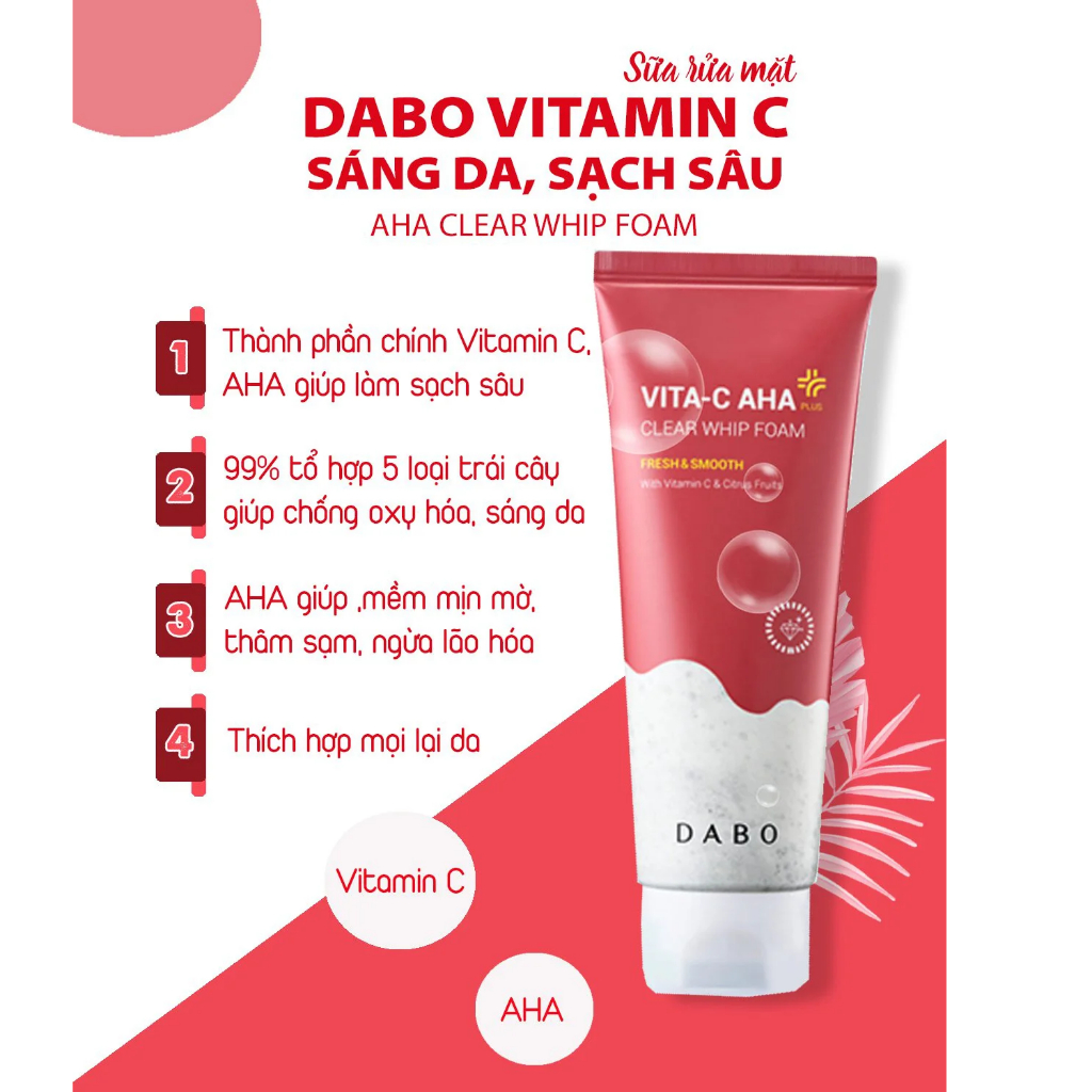 Hàng Chính Hãng- Sữa Rửa Mặt Cao Cấp Đa Chức Năng Dabo Vitamin Hàn quốc 150ml/Hộp