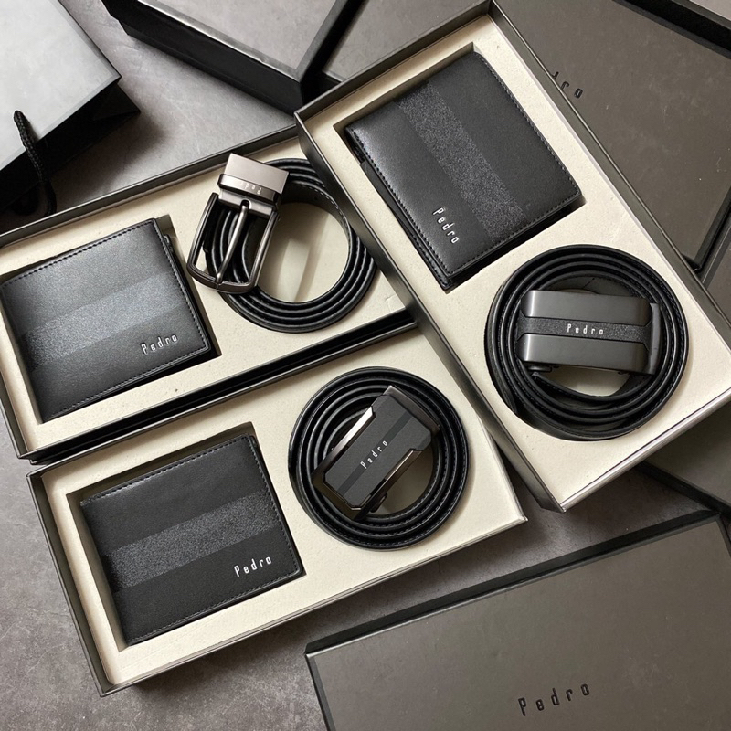 Set ví nam dây nịt Pedro full boxtúi giấy