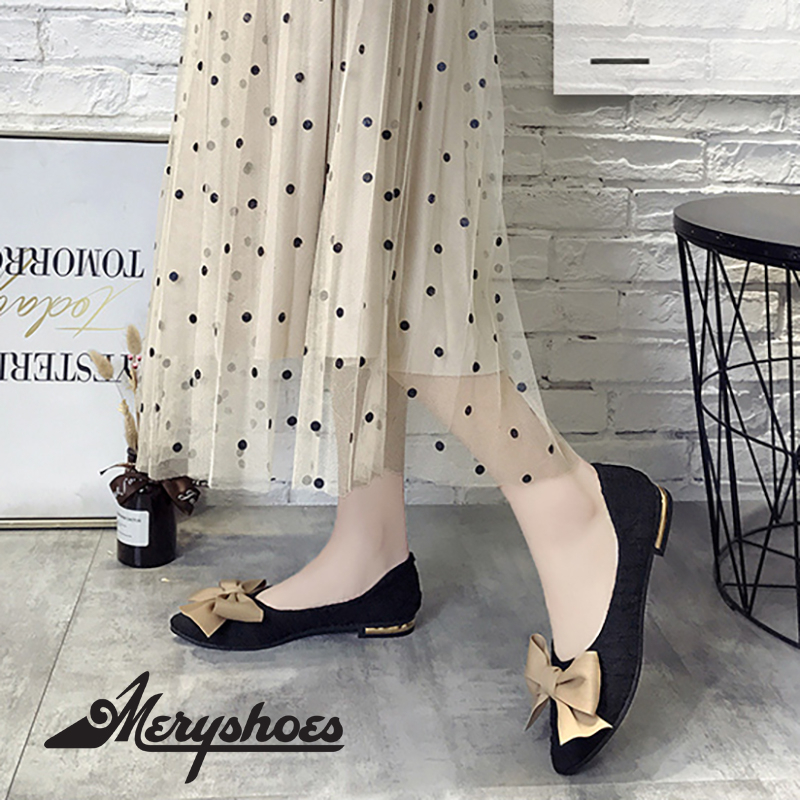 Giày búp bê 💖𝑭𝑹𝑬𝑬𝑺𝑯𝑰𝑷💖 Giày bệt mũi nhọn đế 1,5cm mềm êm chân Hot Trend MBS169 - MERY SHOES