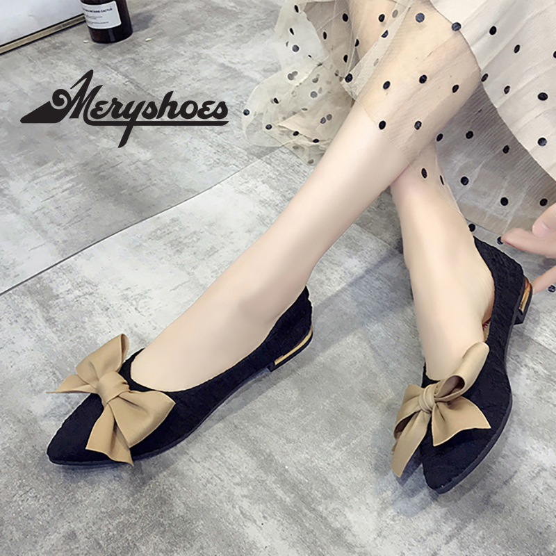 Giày búp bê 💖𝑭𝑹𝑬𝑬𝑺𝑯𝑰𝑷💖 Giày bệt mũi nhọn đế 1,5cm mềm êm chân Hot Trend MBS169 - MERY SHOES