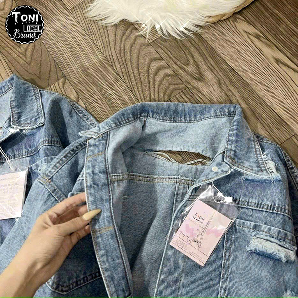 Áo Khoác Jean bụi cao cấp Unisex - Áo Khoác Nữ Jean lửng