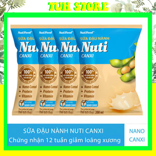 4 bịch sữa đậu nành nuti canxi bịch 200ml-tuhstore