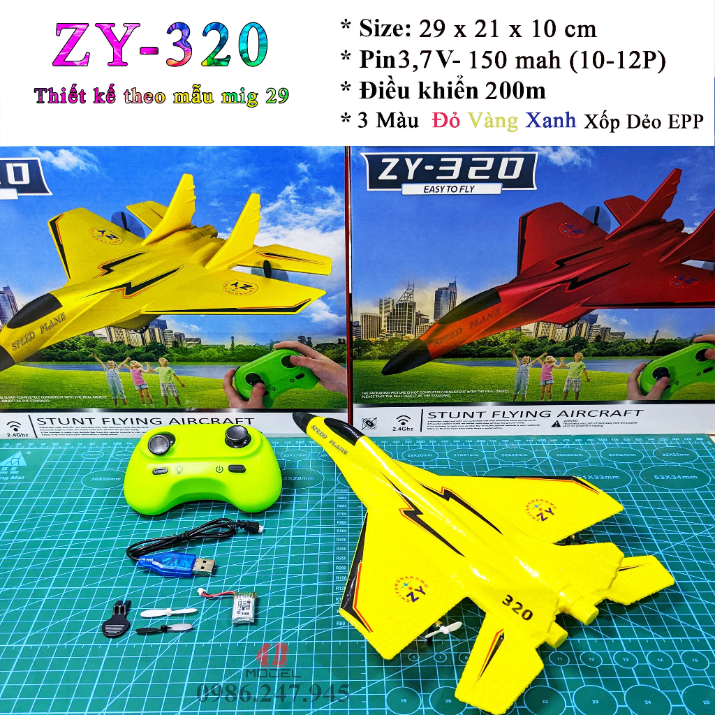 Máy Bay Điều Khiển Từ Xa ZY320. Pin Bay 8-10 phút .Bay xa 150-200m. Máy bay RC. Đồ chơi Thông Minh. Mô Hình