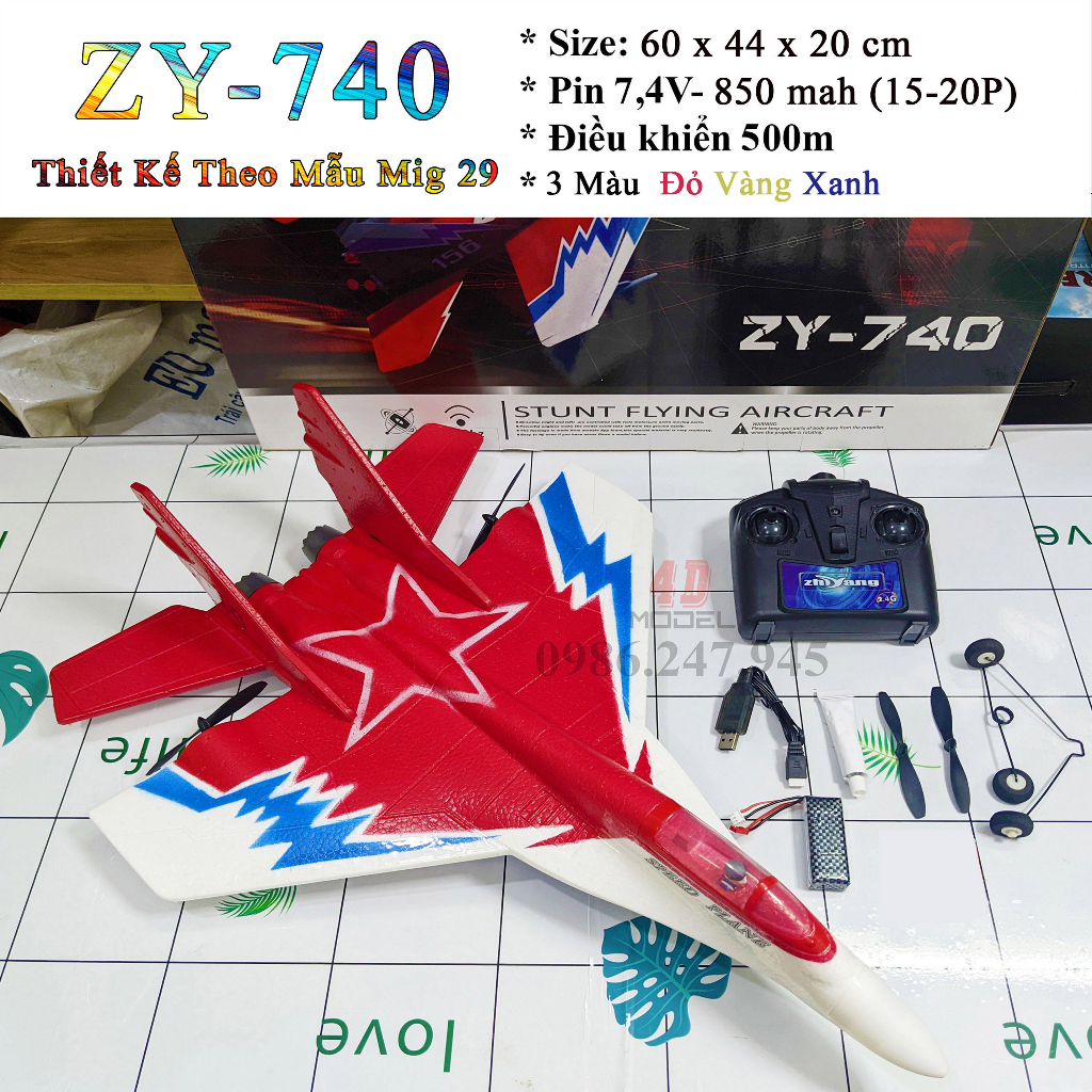 Máy Bay Điều Khiển Từ Xa ZY-740. Pin Bay 15-20 phút .Bay xa 500m.Pin Trâu , Bền Đẹp ,Dễ Chơi.