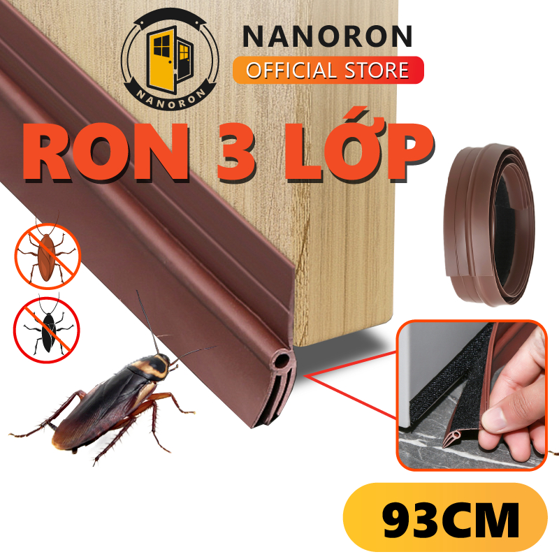 Thanh nẹp ron tháo dời chặn khe hở thế hệ mới NANORON dán chân cửa cách âm đa năng, phù hợp mọi loại cửa