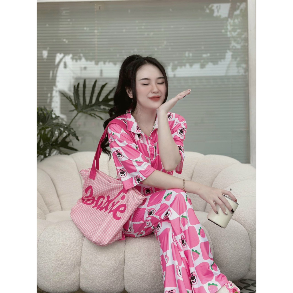 [5.5 Sales Freeship] Set bộ thun cổ bẻ tay ngắn in hoạt hình dễ thương, bộ thun 3d quần dài phối áo from rộng cổ polo