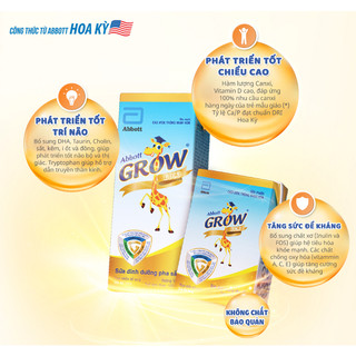 Sữa Abbott Grow Gold hương vani 110ML, 180ML - Lốc 4 hộp