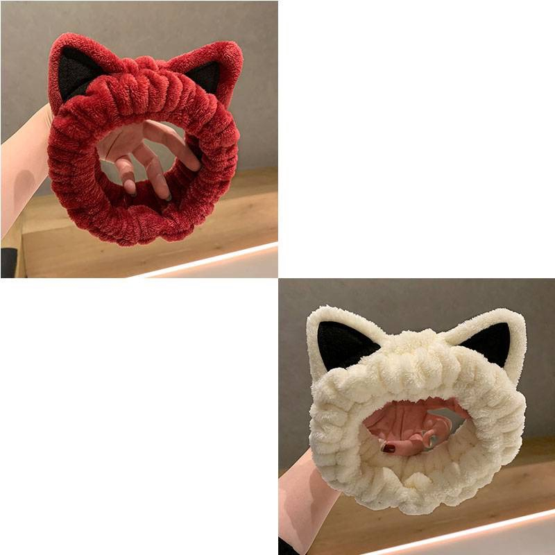 Băng Đô Rửa Mặt Tai Mèo Cute Cho Các Bạn Nữ, Bờm Tai Mèo Bằng Lông Nhung Dễ Thương Xinh Xắn Phong Cách Hàn Quốc