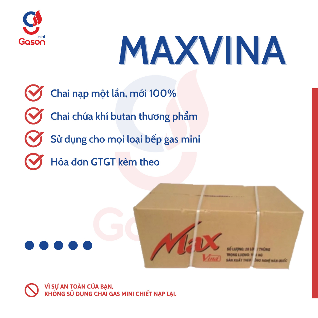 Thùng Gas MAX, Thùng Ga MAX (28lon), CHỈ BÁN TẠI HÀ NỘI VÌ LÝ DO VẬN CHUYỂN