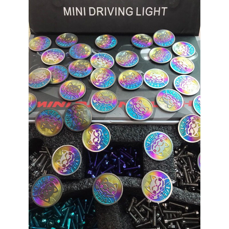 Logo mèo thần tài & logo yamaha titan trang trí thay thế zin