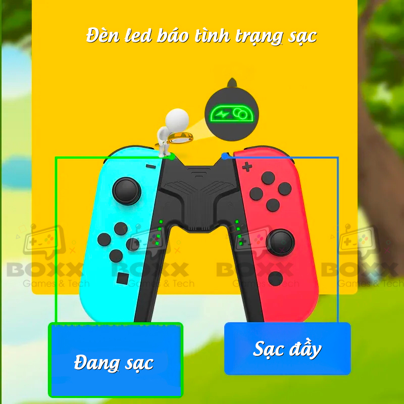 Grip Sạc Joy Con chữ V cho Nintendo Switch chính hãng Aolion