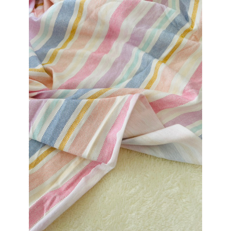 Vải thun cotton 2c sọc ngang màu pastel