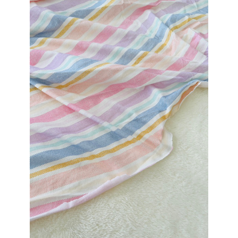 Vải thun cotton 2c sọc ngang màu pastel