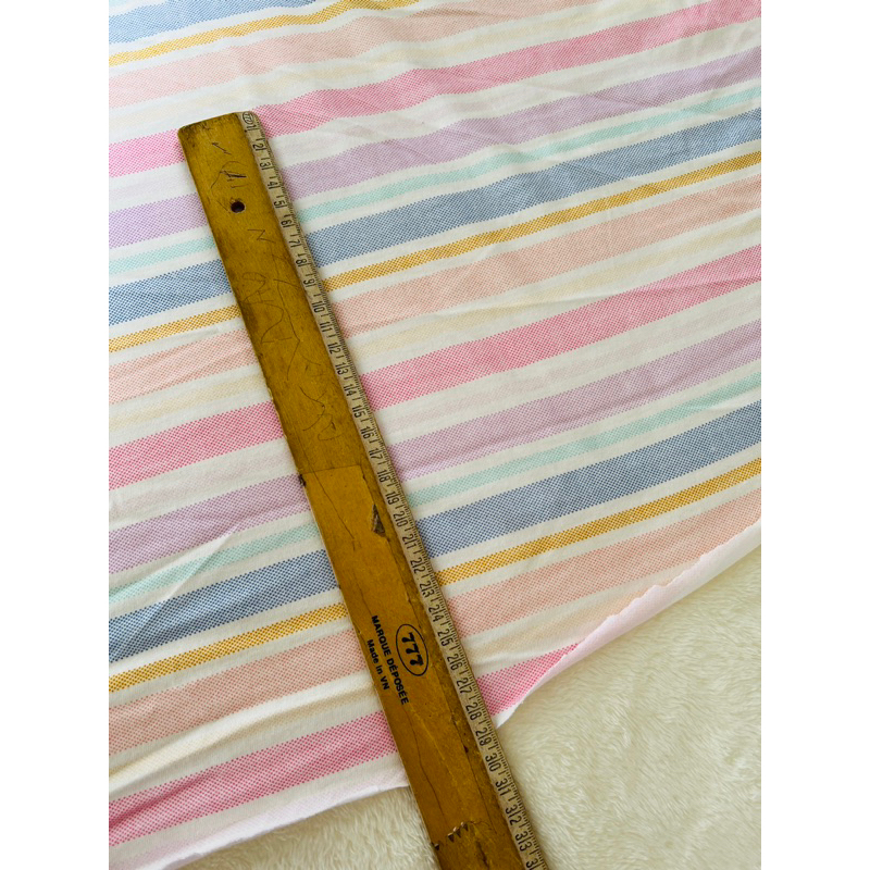 Vải thun cotton 2c sọc ngang màu pastel