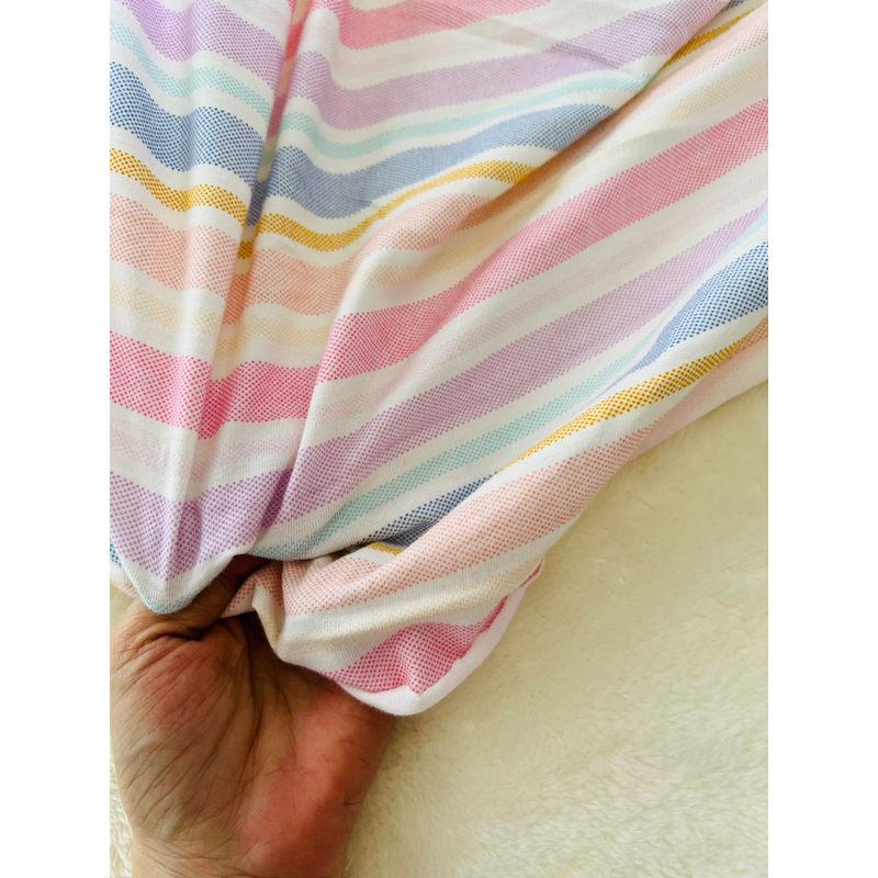 Vải thun cotton 2c sọc ngang màu pastel