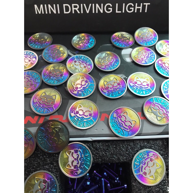 Logo mèo thần tài & logo yamaha titan trang trí thay thế zin