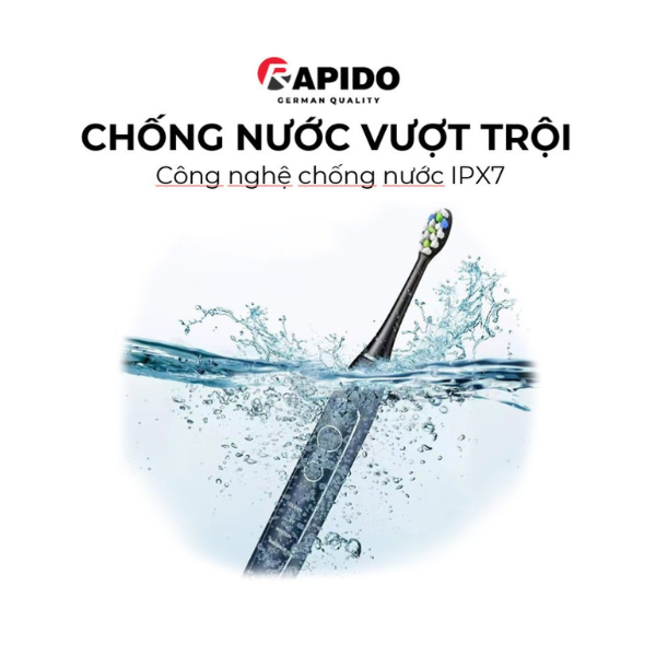 Bàn chải điện thông minh Rapido RST-15WB (Đen) - Hàng chính hãng