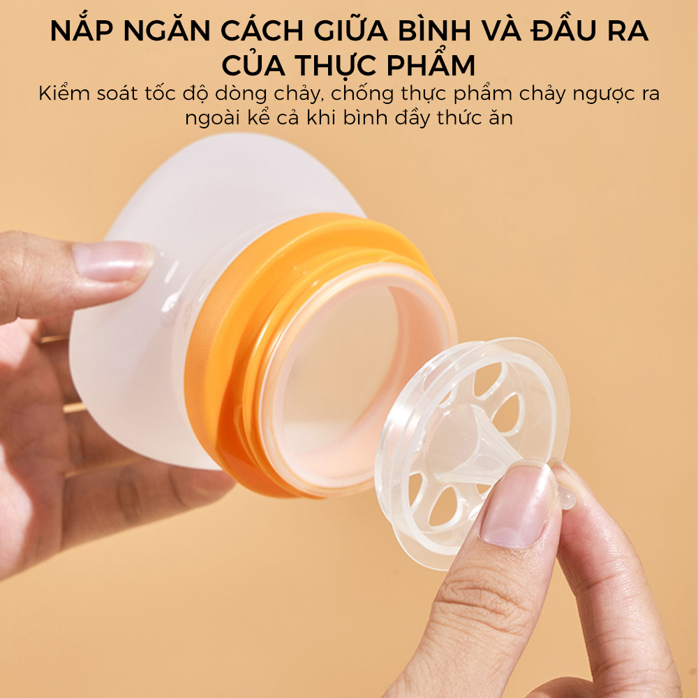 Bình Thìa Ăn Dặm ROVCO RK-C4004 Silicone Mềm Mại 90ml