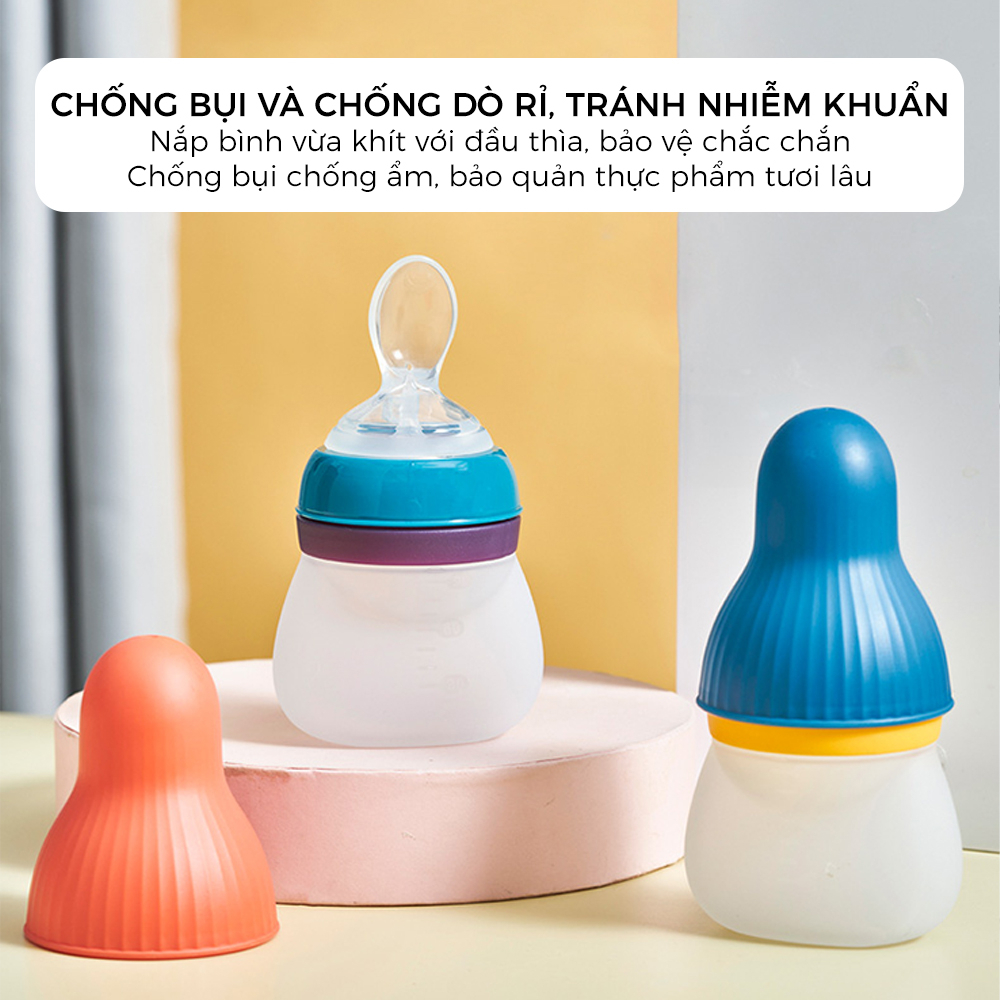 Bình Thìa Ăn Dặm ROVCO RK-C4004 Silicone Mềm Mại 90ml