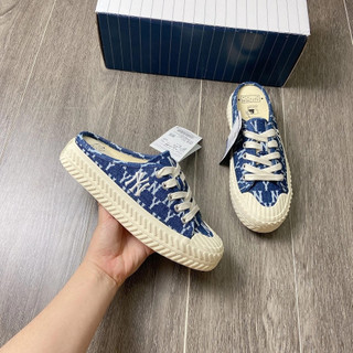 [ Chính Hãng ] Giày Sục MLB Mule Playball Mono Denim NY Xanh Denim Nhạt Đậm ( 32SHSD111 - 50N / 50U ) | PiuPiu Authentic